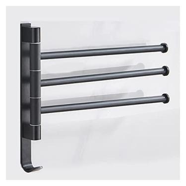 Imagem de Toalheiro de parede para banheiro, toalheiro rotativo, prateleira de cozinha, barras 2/3/4/5, toalheiro, acessórios de banheiro sem perfuração/argamassa