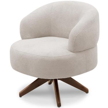 Imagem de Poltrona Decorativa Giratória Sala de Estar Living Seven F04 Bouclê Cru - Lyam Decor