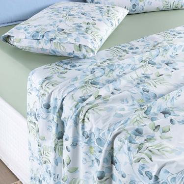 Imagem de Jogo Cama Lençol Maris Casal Padrão Percalle 200 Fios Estampado 4 Peças Forest Verde