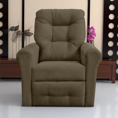 Imagem de Poltrona Reclinável Para Descanso Guaíra Suede Cappuccino