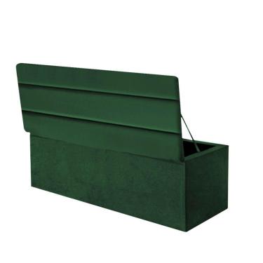 Imagem de Calçadeira Baú Recamier Estofada Cama De Solteiro 100cm Argentina Suede Verde- Mabe Magazine