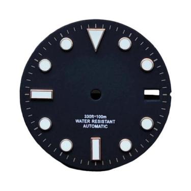 Imagem de Mostrador De Relógio Luminoso Sunburst 28.5mm Com Ponteiros Para Movim