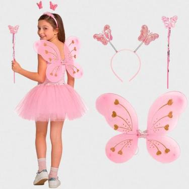 Imagem de Asa de Borboleta Infantil de Carnaval Com Tiara e Varinha - Piffer, Ro