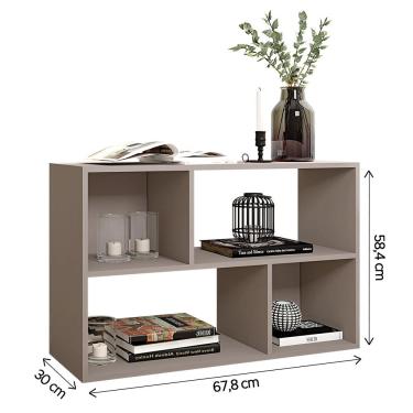 Imagem de Estante Livreiro Multiuso Nicho Versátil Cinza Caemmun