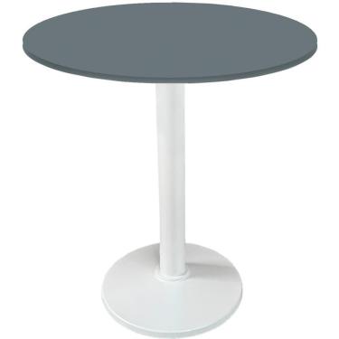 Imagem de Mesa Zeta Ferro Branco 75 Cm (alt) Disco Redondo Tampo Mdp Redondo 80 Cm (larg) X 2,50 Cm Alt Grafito