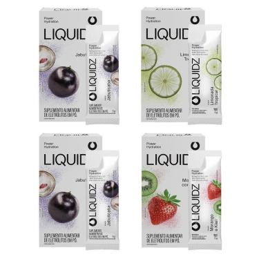 Imagem de LIQUIDZ - Eletrólitos Zero Açúcares - 3 Sabores - Kit 4 Caixas - 24 sachês-Unissex