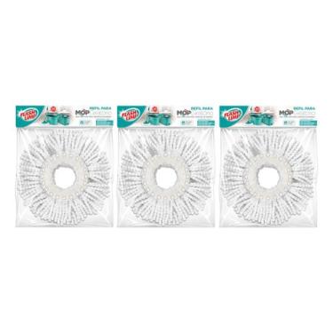 Imagem de Kit 3 Refil Esfregão Mop Giratório Fit Flash Limp Limpeza Geral