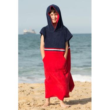 Imagem de Poncho Surfista Infantil - Sogni Belli, 10, Marinho com vermelho