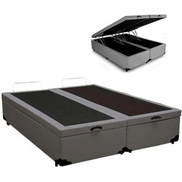 Imagem de Base Box Bau Bipartido Queen Sintetico Premium Santo Box Bipartido 47x158x198