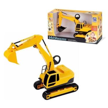 Imagem de Escavadeira Workers Amarela 0343 - Roma - Roma Brinquedos, Amarelo e P