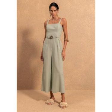 Imagem de Macacão Midi De Alças Com Decote Reto E Cinto-Feminino