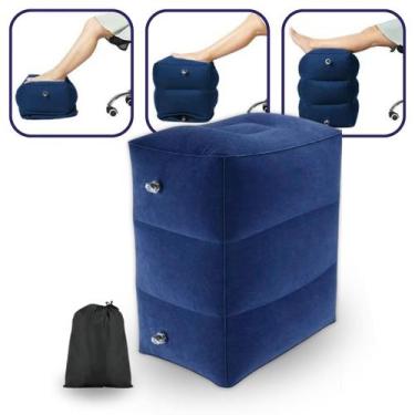 Imagem de Almofada Inflável Apoio Para Pé Pernas Altura Ajustável Puff Para Viag