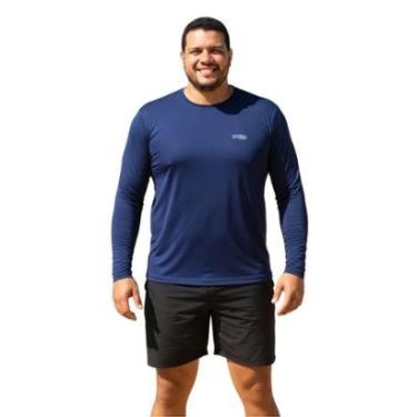 Imagem de Camisa UV Pro Masculina G1 (48–50) Para Praia, Pesca e Esporte – Azul Marinho-Masculino