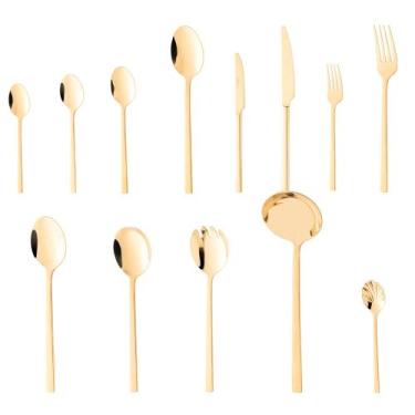 Imagem de Faqueiro Wolff Firenze 101 Peças de Aço Inox Dourado