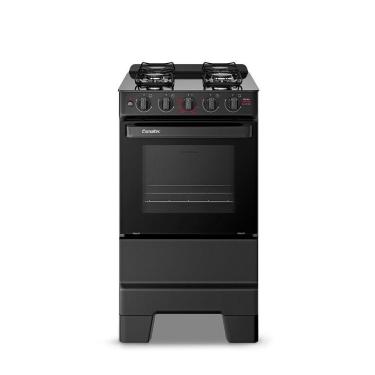 Imagem de Fogão Esmaltec Ideal Super 4 Bocas Preto Mesa de Vidro Bivolt F4VAP