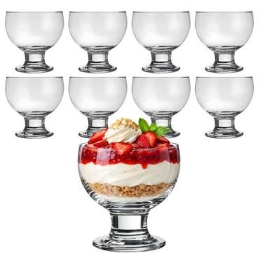 Imagem de Jogo 8 Taça Vidro Grosso Baixo Sobremesa Suco Agua 240ml - CLICK HOUSE