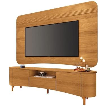 Imagem de Rack Para Sala Martina Com Painel Para Tv 80 Pol Orgânico Ermione B01 Cinamomo - Lyam Decor