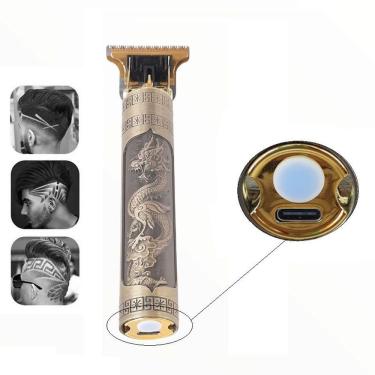 Imagem de Maquina De Cortar Cabelo Dragão Usb Recarregavel - Ideal Para Levar A Qualquer Lugar.