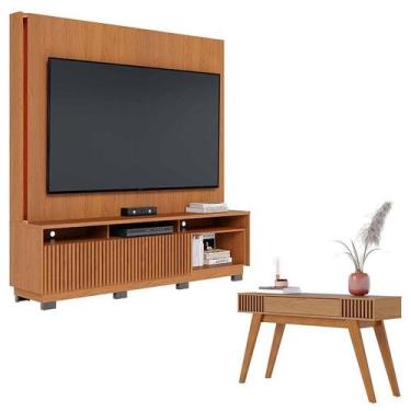 Imagem de Estante Home Theater Jordão Com Pés e Aparador Riviera Freijó  Colibri