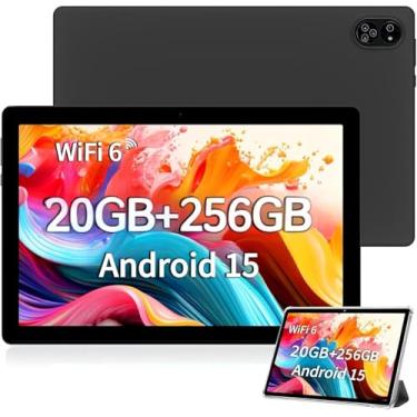 Imagem de JXCNSNW Tablet Android de 10,1 polegadas, SIM duplo 4G LTE, 20 GB de RAM, 256 GB de armazenamento, suporta extensão de 1 TB, tela sensível ao toque IPS, câmera dupla, WiFi/WLAN/Bluetooth/GPS,