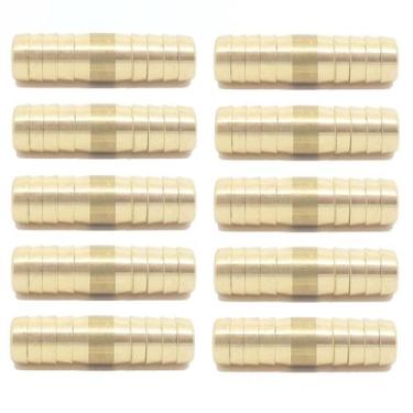 Imagem de Kit 10 união emenda mangueira espigão 3/8 bm latão forjado - BECOGASME