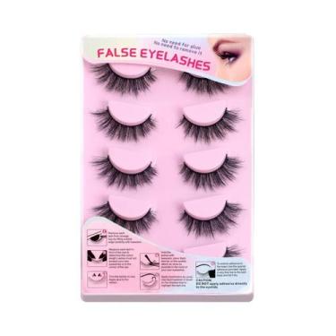 Imagem de Cílios Postiços 3D Com Volume Fofo, Leves Como Pluma, Design Cruzado, 