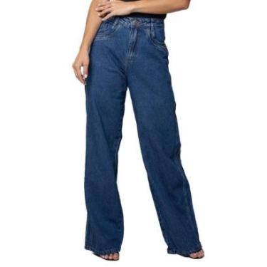 Imagem de Calça Jeans Sawary Wide Leg - 282426 - Azul médio 46-Feminino