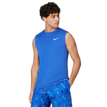 Imagem de Nike Swim — Camiseta masculina Essential sem mangas Hydroguard Rash Guard azul royal