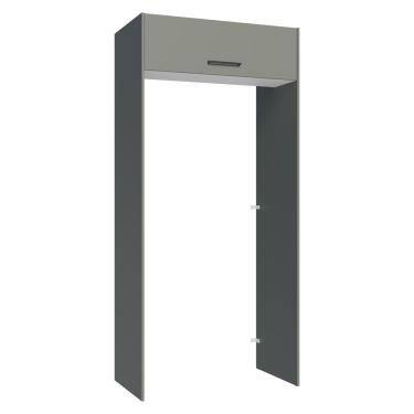 Imagem de Porta-Geladeira 103 cm 1 Porta Basculante Cinza/Branco/Cinza Agata Madesa