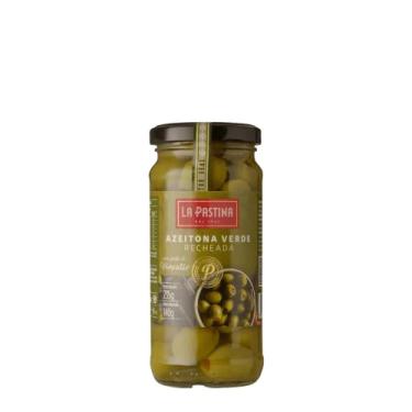 Imagem de La Pastina Azeitonas Verdes Recheadas Com Pasta E Pimentão Peso Drenado 140G