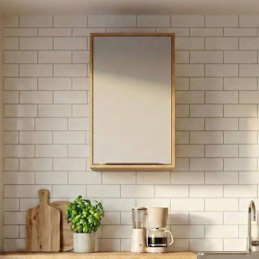 Imagem de Armário Aéreo Cozinha 40 Cm Celeste1 Porta 100% Mdf Cinamomo/Off White - Mgm Móveis