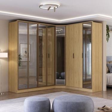 Imagem de Guarda Roupa Modulado 8 Portas com Reflecta e Led 100% MDF - Mambel Q,