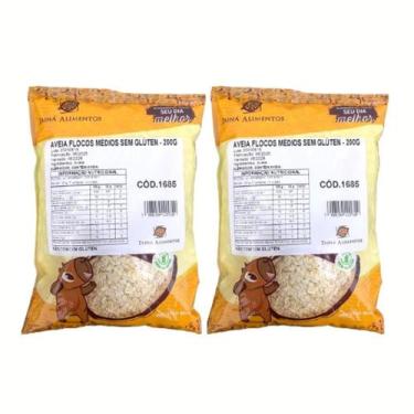 Imagem de Kit 2 Aveia Flocos Médios Sem Glúten Tainá Alimentos 400g