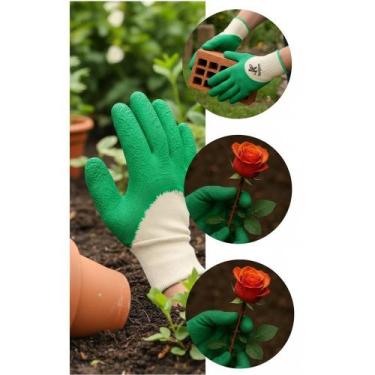 Imagem de Luva Antiderrapante Algodão Látex Proteção Resistente 1 Par - Congratu