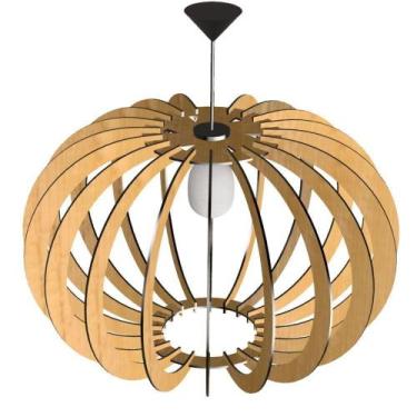 Imagem de Luminária Teto Tipo Pendente Olimpía Mdf Completa - Cor:mdf Cru - LENO