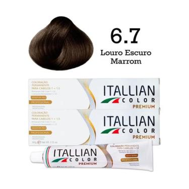 Imagem de 2 Unidades Coloração Itallian Color 6.7 Louro Escuro Marrom - Itallian