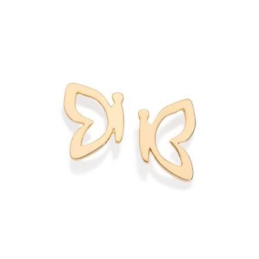 Imagem de Brinco Rommanel Banhado A Ouro Borboleta Vazada 527402 Cor:Dourado, Do
