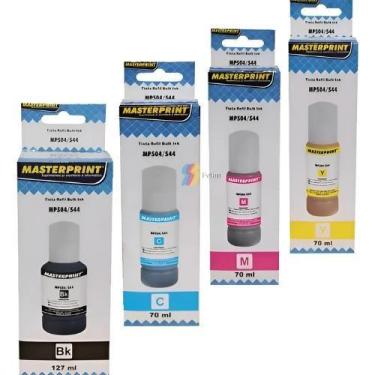 Imagem de Kit 4 Tinta Compatível T504 T544 Epson Ecotank L3150 L3110 L3250 L3210