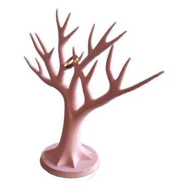 Imagem de Porta Joias E Bijuterias Organizador Colar Anel Arvore Rosa - Porta Jo