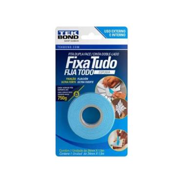 Imagem de Fita Dupla Face Espuma 24mm 1,5mt Branca Fixa Tudo Tekbond