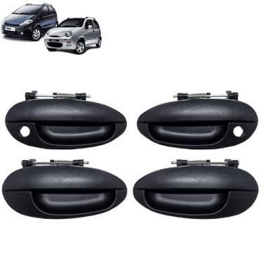 Imagem de Kit Jogo 4 Maçanetas Externas Fechaduras Puxadores Portas Chery Face/Q