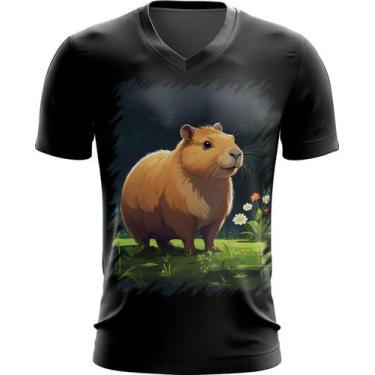 Imagem de Camiseta Gola V Capivara do Bem Animalzinho 10 - Kasubeck Store®, INF 