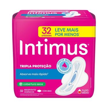 Imagem de Absorvente Intimus Tripla Proteção Seca com Abas Embalagem com 32 Unidades