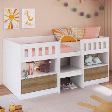 Imagem de Cama de Solteiro Alta com 2 Portas para Colchão 188x78cm Multimóveis CR40150