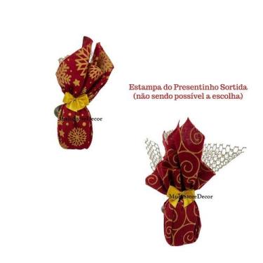 Imagem de KIT 06 Argola Porta Guardanapo Anel Presentinho Vermelho Natal Festa C
