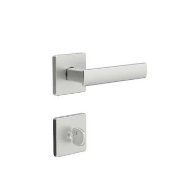 Imagem de Fechadura 3f linha design roseta quadrada banheiro - inox - FERRAGENS 