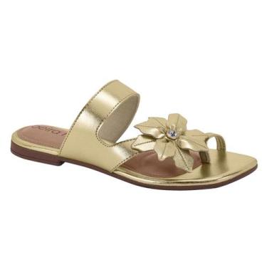 Imagem de Sandália Rasteirinha Casual Feminino Beira Rio 8560205 Dourado, 35