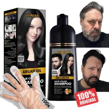 Imagem de Shampoo Tonalizante Escurecedor Veinira 200 ml Tira Grisalhos Sem Amôn