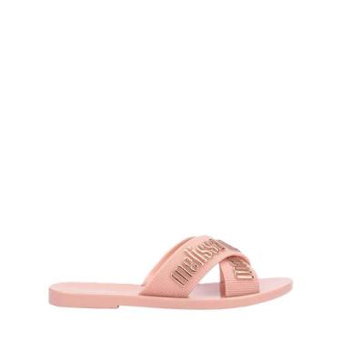 Imagem de Sandália Infantil Mini Melissa Chinelo Slide M Lover Feminino, Rosa, 2