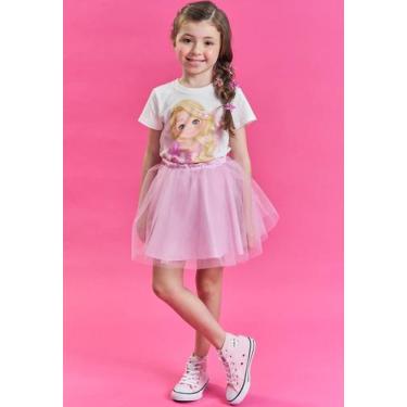 Imagem de Saia Infantil Menina Tule Rosa Kukiê, 2, Rosa